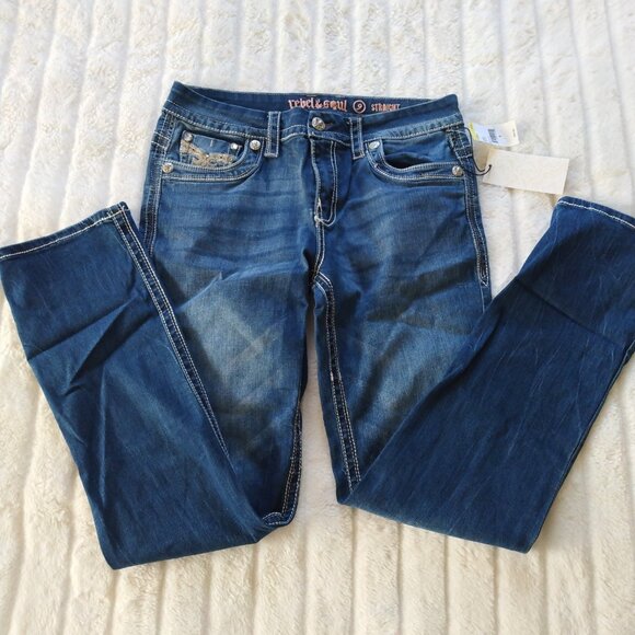 NWT Rebel & Soul sz 9 straight leg jeans - Picture 3 of 11